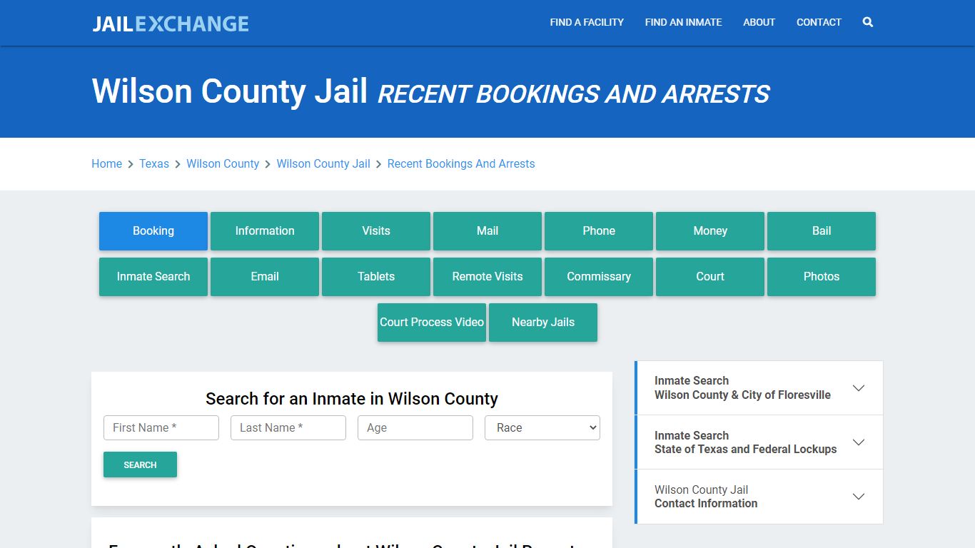 Wilson County Jail TX Recent Arrests and Bookings - Jail Exchange